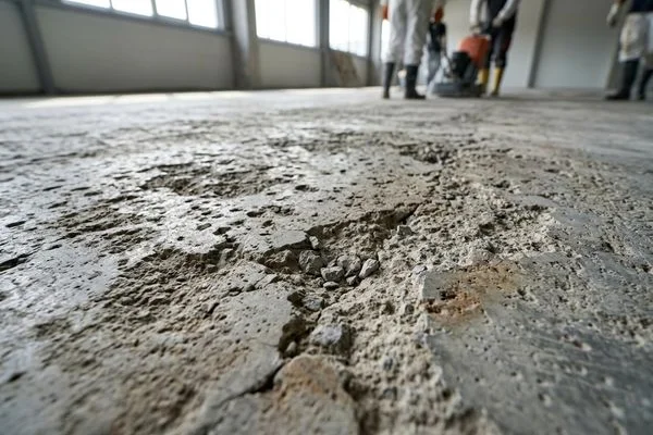 Chemical-Resistant Flooring for Acid & Solvent Damaged Concrete before