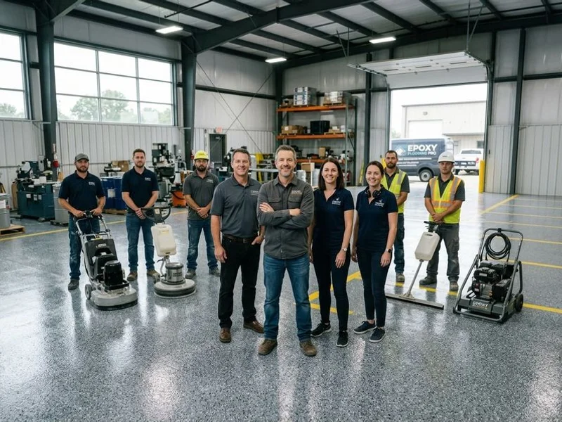 Epoxy Flooring Pro team with equipment