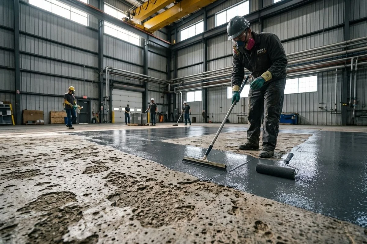 Chemical-Resistant Flooring for Acid & Solvent Damaged Concrete