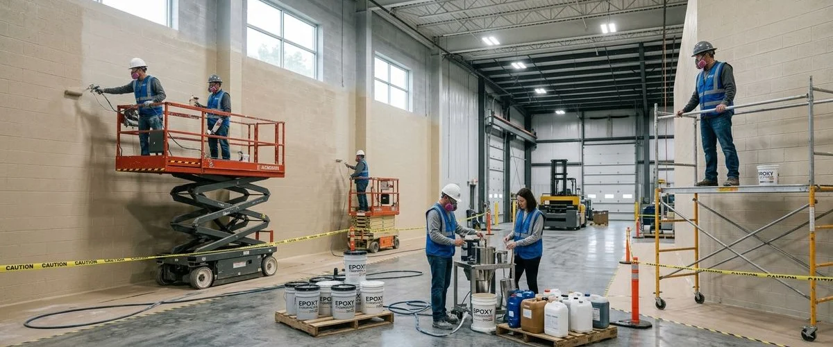 Industrial wall coatings applied in a Michigan manufacturing facility
