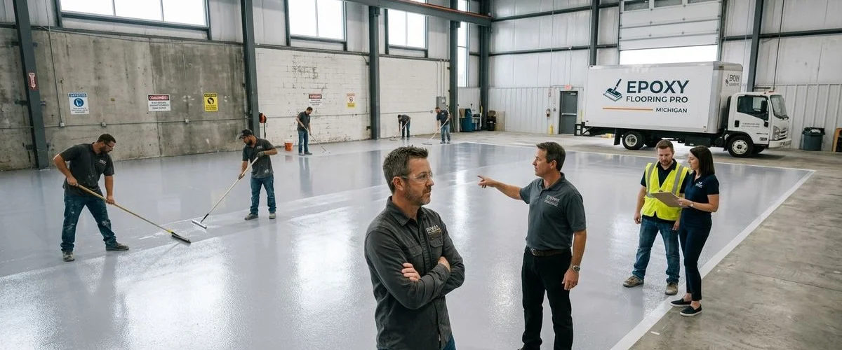 Novolac epoxy chemical resistant floor system applied in Michigan chemical facility